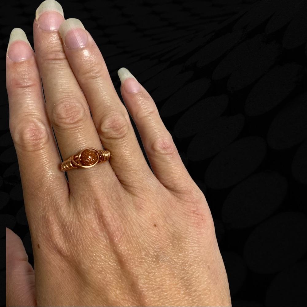 Handmade Unisex Wire Wrapped Crystal Ring